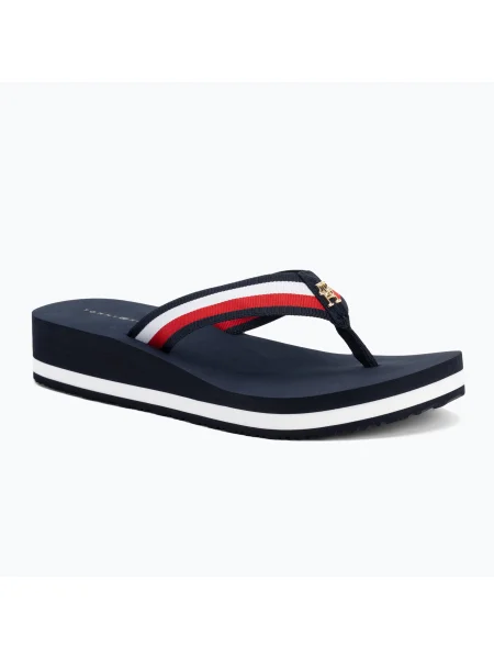 Női flip-flop papucs Tommy Hilfiger Corp Mid Wedge Beach Sandal space blue. Méret: 38 EU kék