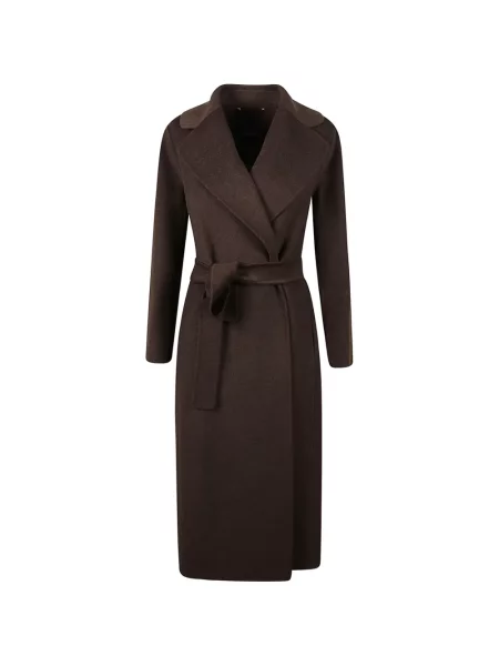 Cu centură palton 's Max Mara cu rever maro