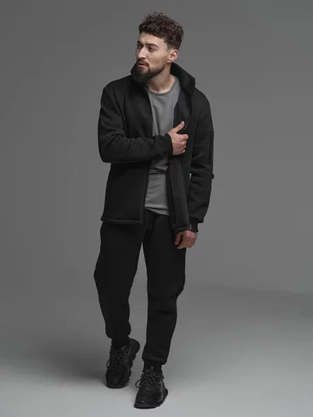 Флисовый костюмный спортивный костюм Handy Wear черный