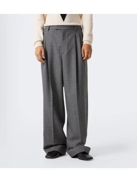 Pantaloni Valentino cu model herringbone gri