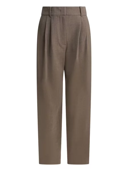 Pantaloni Sandbeige plisate maro