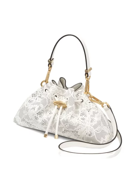 Mała torebka Jimmy Choo koronkowa biała