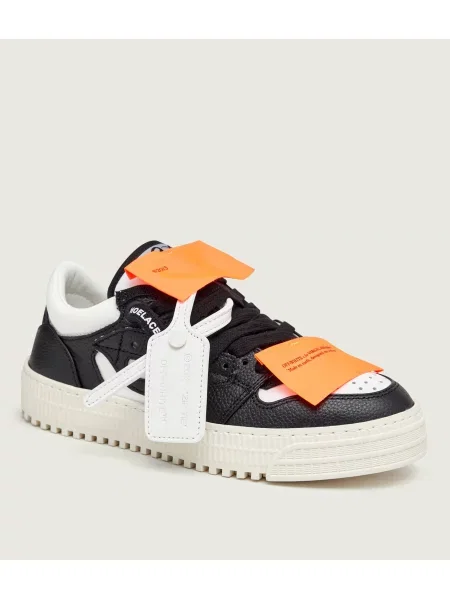 OFF-WHITE Teniși din piele W-Low top Off Court alb