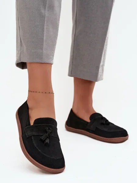 Mocasini Zazoo din piele negru