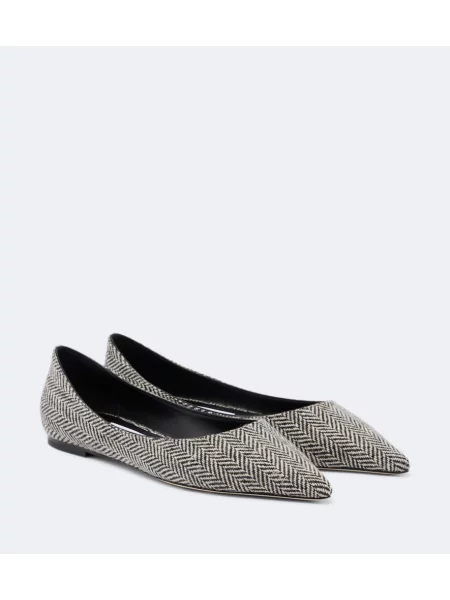 Balerini Jimmy Choo cu model herringbone gri