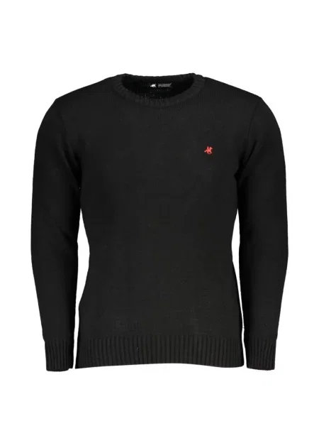 Pulover U.s. Grand cu broderie cu decolteu rotund negru