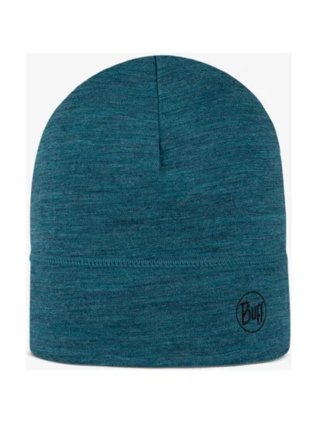 Czapka Buff Lightweight Merino Wool Solid niebieski petrol biała