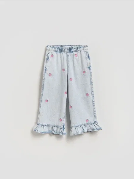 Reserved Джинси прямі з вишивкою синій