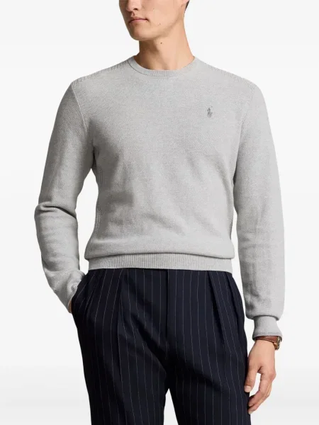 Кожени плисирани боксерки Polo Ralph Lauren бродирани сиво