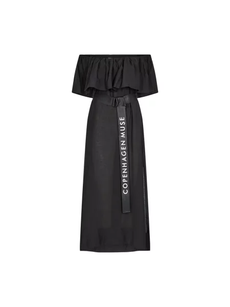 Sukienka midi Copenhagen Muse z odkrytymi ramionami czarna