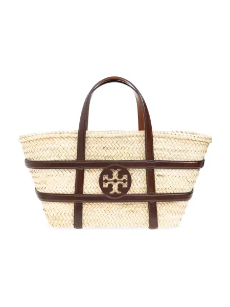 Shopperka Tory Burch słomkowa brązowa