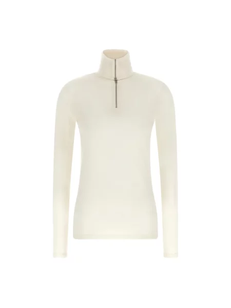 Sweter z golfem Jil Sander z długim rękawem biały