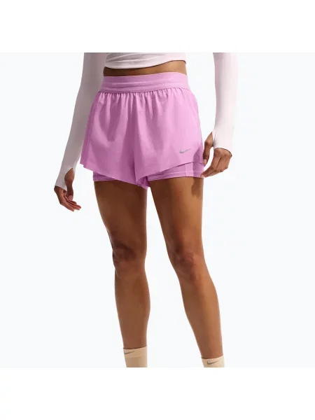 Дамски шорти за бягане Nike Swift Mid-Rise light magenta/light magenta розово