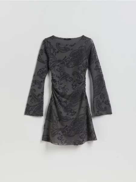 Reserved Rochie mini cu model gri-închis gri