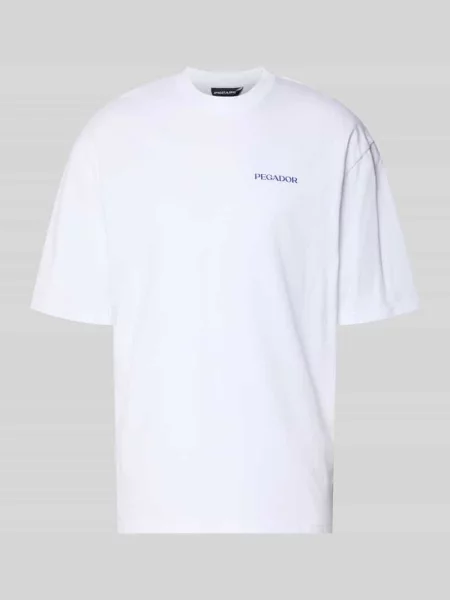 T-shirt o kroju oversized z okrągłym dekoltem model Frombork' Pegador czarna