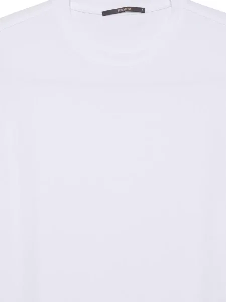 Scurt tricou Kangra cu decolteu rotund alb