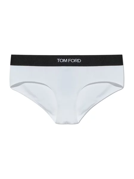 Slipy Tom Ford z logo białe