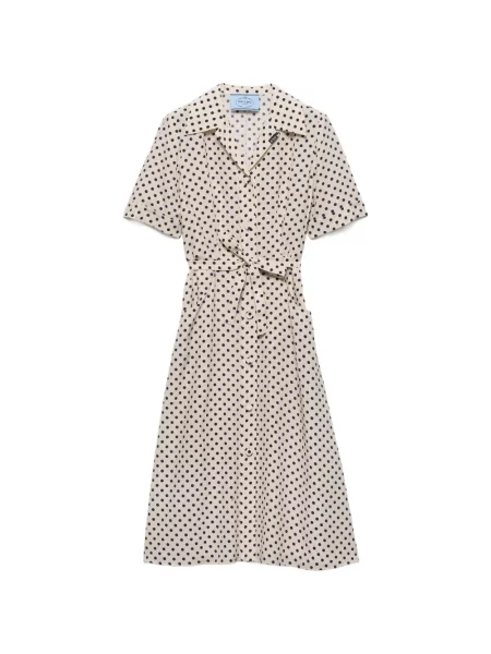 Rochie tip cămașă Prada cu buline cu imagine