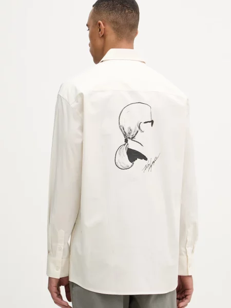 Karl Lagerfeld Srajca z bombažem casual bež