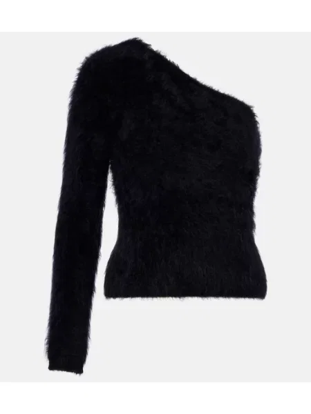 Top Lisa Yang iz kašmirja z enim ramenom črna