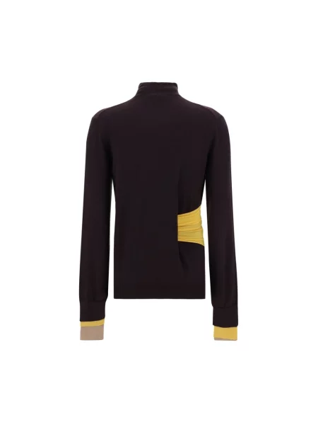 Sweter Fendi żakardowy brązowy