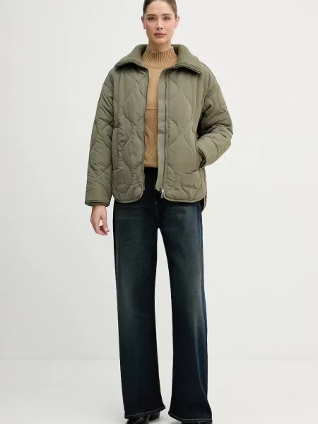 United Colors of Benetton sweter z dodatkiem wełny z półgolfem beżowy