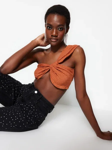 Pleten modrček Trendyol rdeča