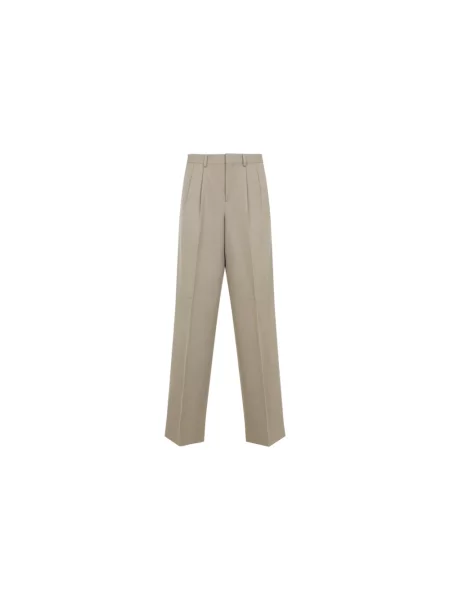 Spodnie Céline wełniane plisowane beżowe