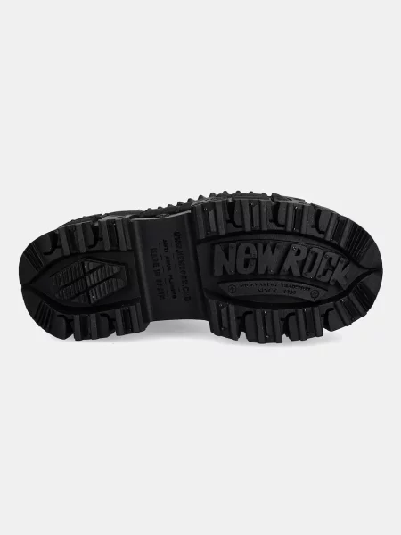 Кожаные ботинки New Rock на платформе черные