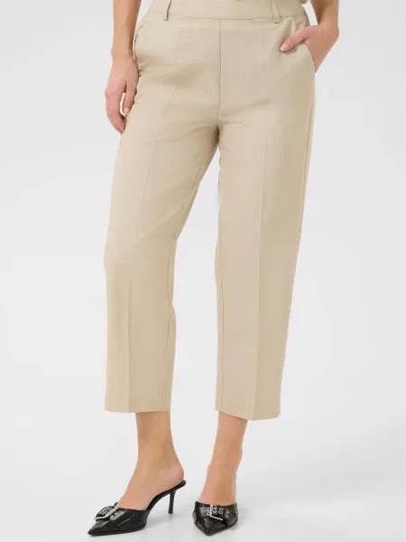 Kaffe Pantaloni cu dungă KASakura amestecat bej