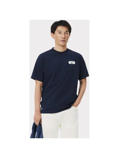 Koszulka damska Lacoste Ultra Dry Tennis Heritage Graphic z krótkim rękawem granatowy S niebieska