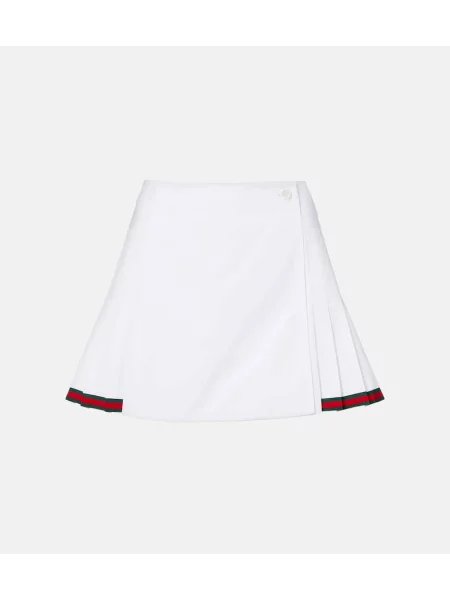 Fustă Gucci cu dungi din poplin alb