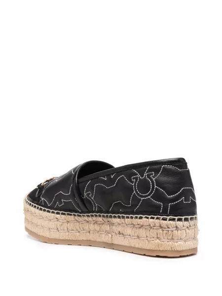 Espadrilky Salvatore Ferragamo s výšivkou černé