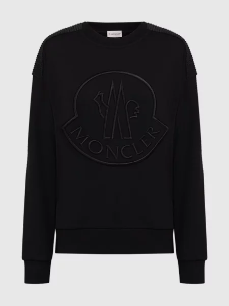 Світшот з вишивкою логотипа Moncler чорний