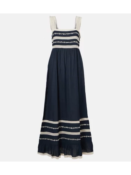 Rochie midi Rixo cu broderie albastru