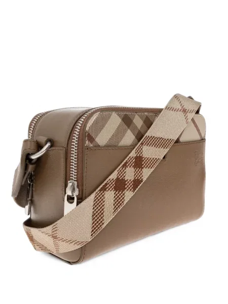 Карирана чанта за през рамо Burberry кафяво