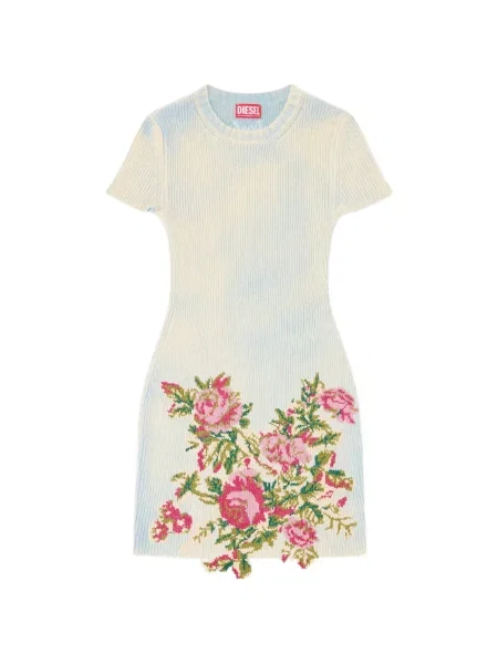 Scurt rochie Diesel de lână cu model floral