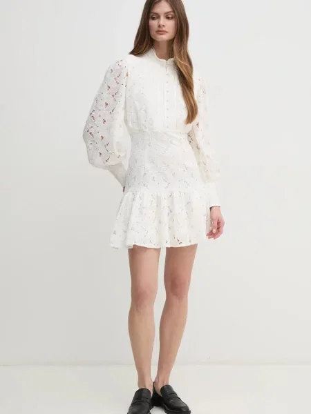 Сукня Bardot mini розкльошена бежевий