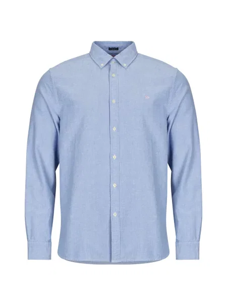 Srajca z dolgimi rokavi Superdry z dolgimi rokavi keper modra