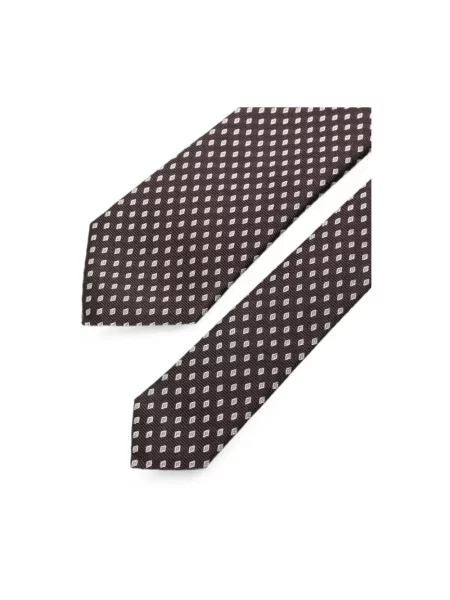 Krawat Emporio Armani wiązany brązowy