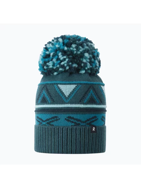 Gyerek téli sapka Reima Kirjoen dark teal. Méret: cm kék
