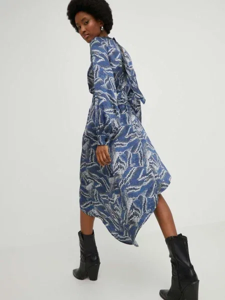 Answear Lab ruha midi oversize kék