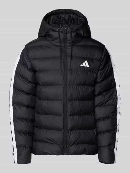 Kurtka pikowana o kroju regular fit z kołnierzem z kapturem Adidas Sportswear czarna