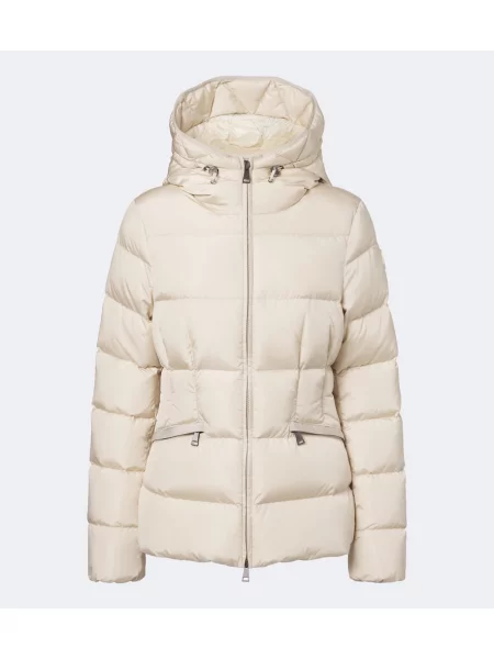 Geacă cu puf Moncler cu glugă alb