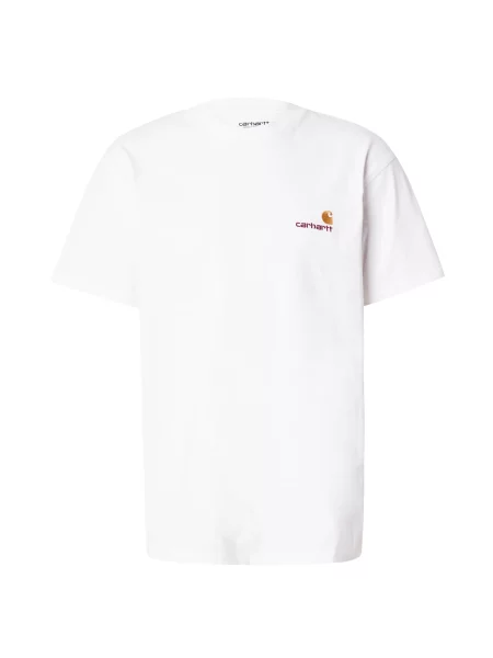 Carhartt WIP Tričko American zlatá / tmavě červená bílá