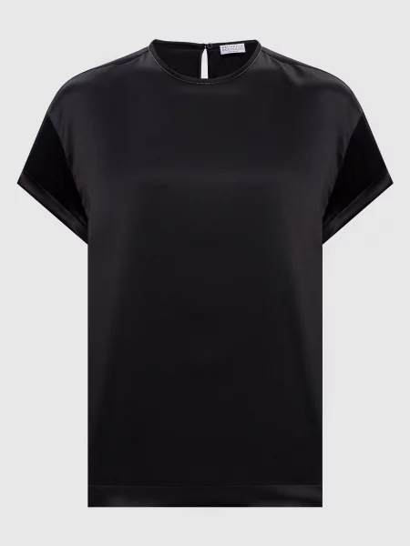 Шелковый топ Brunello Cucinelli черный