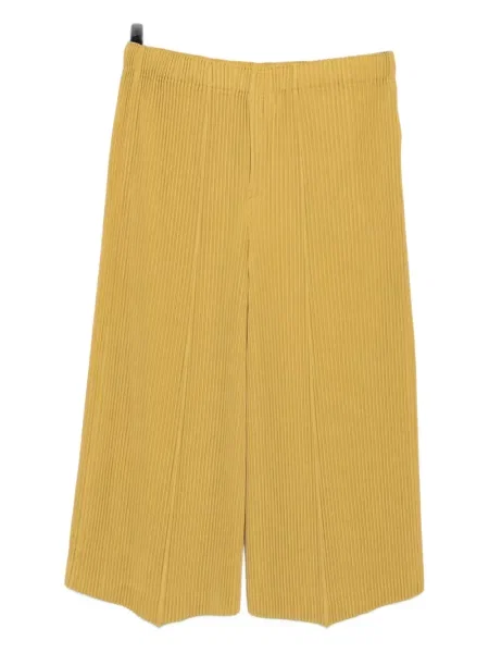 Pantaloni Homme Plisse Issey Miyake plisate galben