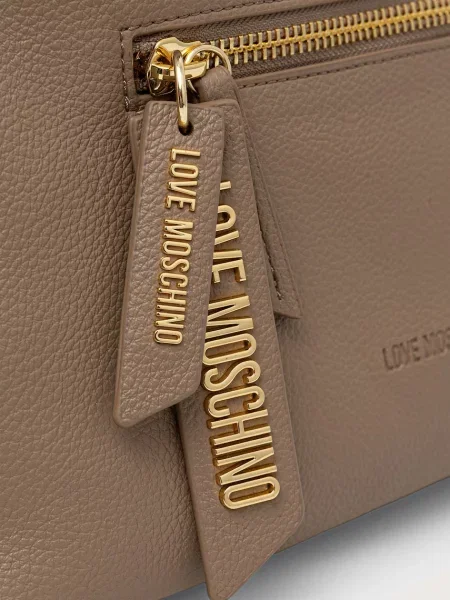 Кожаная сумка хобо Love Moschino