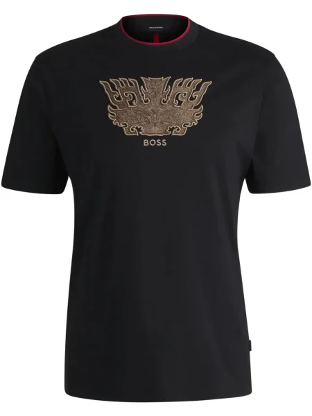 Tricou Boss cu broderie negru
