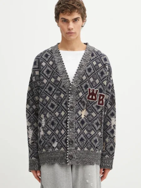 Volnena jopica Wales Bonner Sibling Cardigan siva